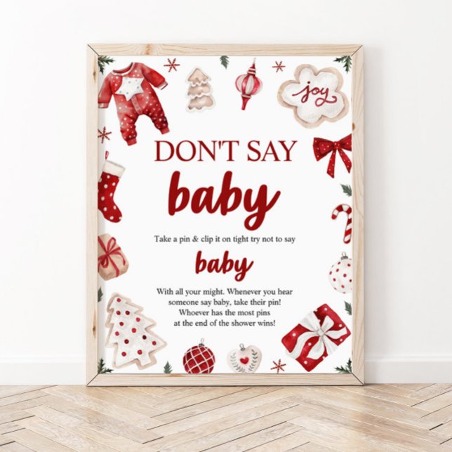 Poster Noël d'hiver Ne pas dire Baby shower de bébé jeu (Créateur téléchargé)