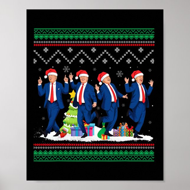 Poster Noël Donald Trump Président 2024 Dancing Funn (Devant)