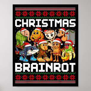 Poster Noël drôle pour hommes femmes italien Cerveau Pour