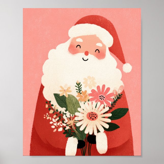 Poster Noël du Père Noël Illustration de la pépinière Noë (Devant)