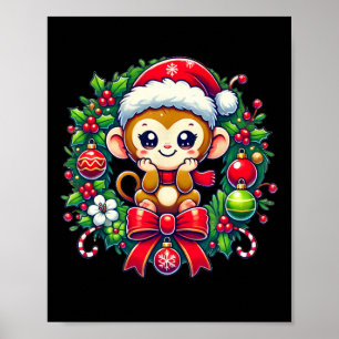 Poster Noël du singe Noël Noël Noël