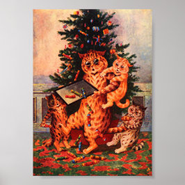 Poster Noël en Catland Louis Wain