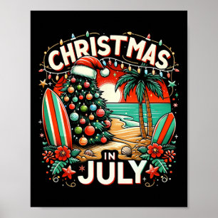 Poster Noël En Juillet Été Plage vacances Noël