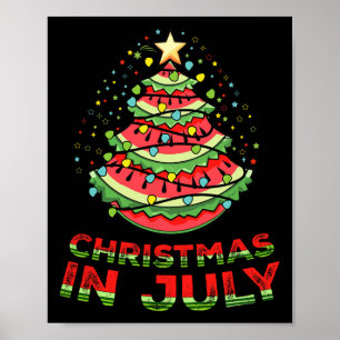 Poster Noël En Juillet Pastèque Noël Arbre Été
