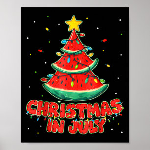 Poster Noël En Juillet Pastèque Noël Arbre Plage Summe