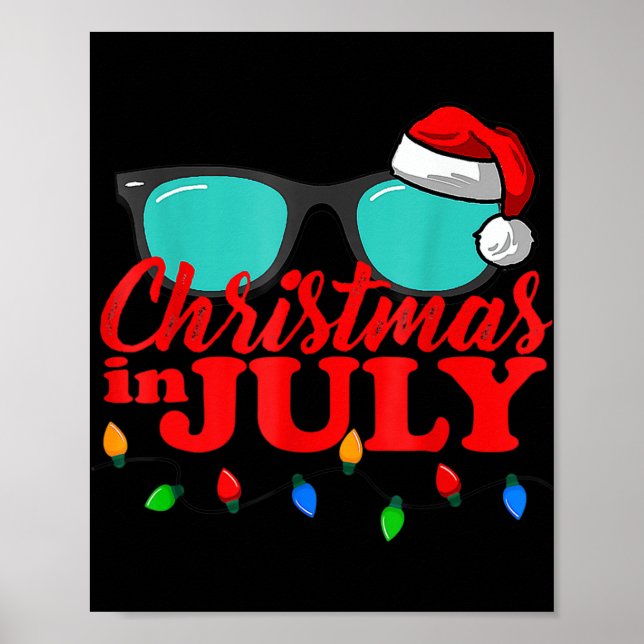 Poster Noël En Juillet Santa Hat Lunettes de soleil Cele  (Devant)