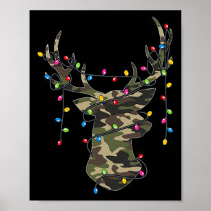 Poster Noël Fêtes Camo Chasse Rennes de rennes Noël
