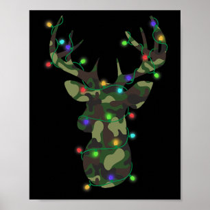Poster Noël Fêtes Camo Chasse Rennes de rennes Noël