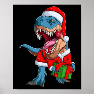 Poster Noël Graphisme Dino T Rex Boys Dinosaur