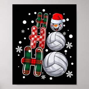 Poster Noël Ho-ho-ho Père Noël Snowman Volleyball Noël P