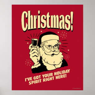 Poster Noël : J'ai ton esprit de vacances ici