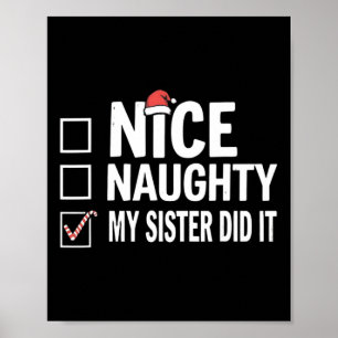 Poster Noël Jolie Soeur Fille L'A Fait Noël Famille B