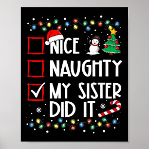 Poster Noël Jolie Soeur Fille L'A Fait Noël Famille B