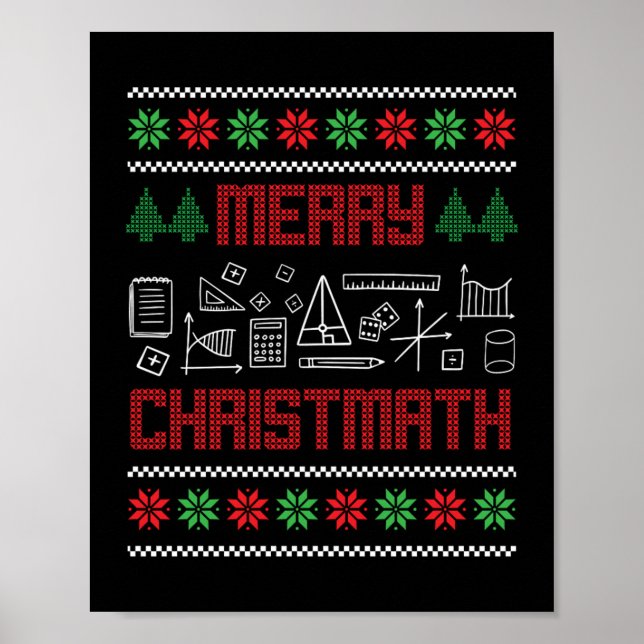 Poster Noël Joyeux Noël Geeks Nerd Cadeau enseignant (Devant)