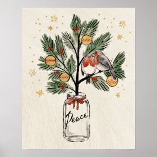 Poster Noël Lobirds Paix