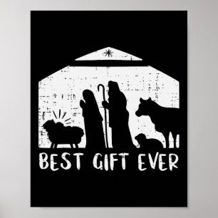 Poster Noël Meilleur Cadeau Nativité Noël Noël Hommes chr