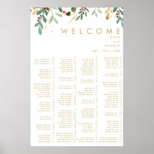 Poster Noël moderne   Siège Alphabétique Blanc