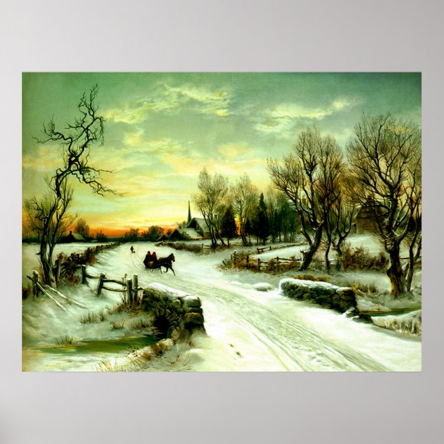 Poster Noël neigeux (Devant)