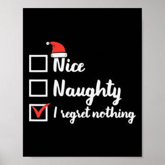 Poster Noël Nice Naughty Regret Rien Noël Femmes M