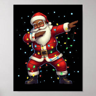 Poster Noël Noir Africain Américain Dabbing Père Noël Cla
