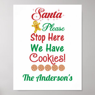 Poster Noël Père Noël Nous avons des cookies Red Green