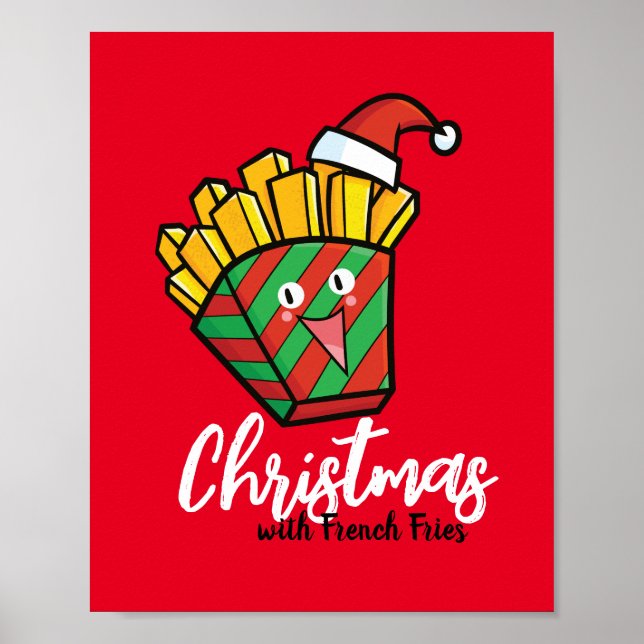Poster Noël personnalisable avec frites (Devant)