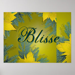 Poster Noël Poinsettia Gold Blisse