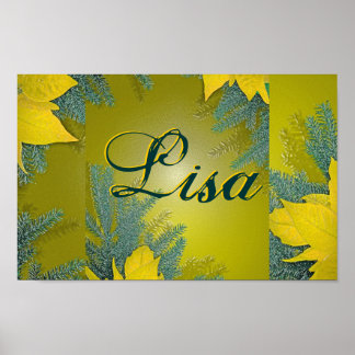 Poster Noël Poinsettia Gold Lisa II
