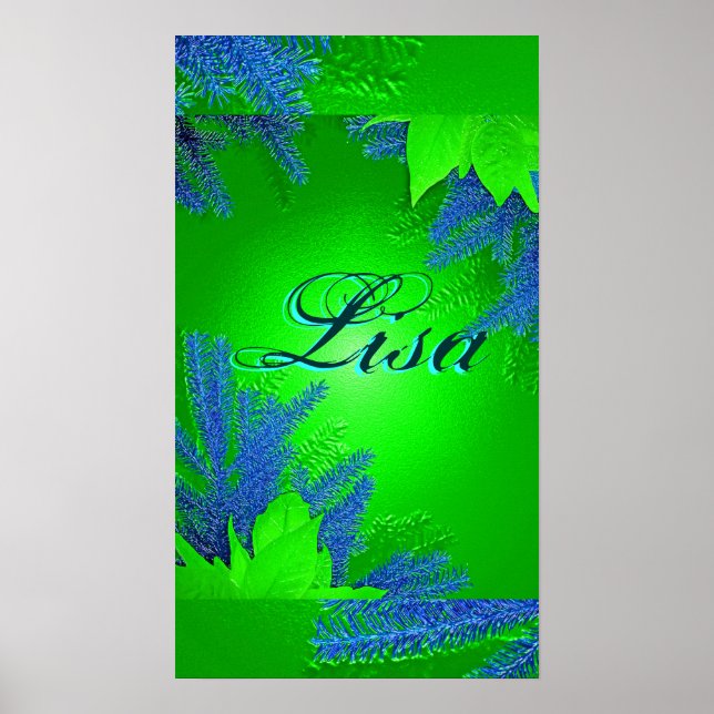 Poster Noël Poinsettia Green Lisa I (Devant)