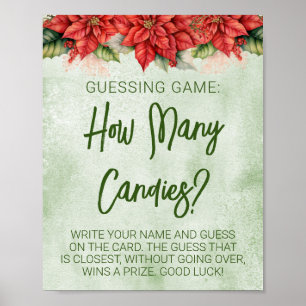 Poster Noël Poinsettia Neutral Baby shower Jeu