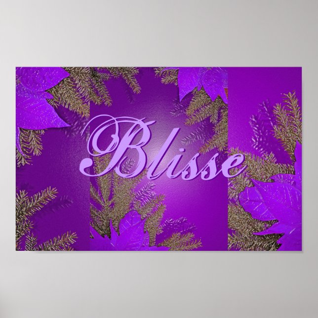 Poster Noël Poinsettia Purple Blisse II (Devant)