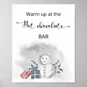 Poster Noël Réchauffez-vous au chocolat chaud bar