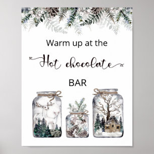 Poster Noël Réchauffez-vous au chocolat chaud bar