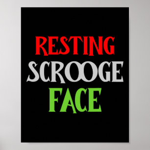 Poster Noël Repose Scrooge Visage Drôle Hommes Femmes Fam
