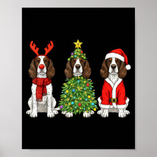 Poster Noël Rétro Springer Spaniel Anglais Santa Rei