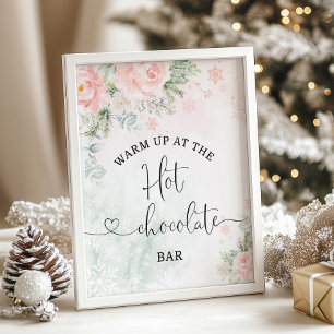 Poster Noël roux Réchauffez-vous dans la barre de chocola