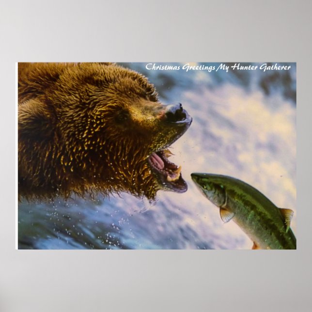Poster Noël Salutations Mon Hunter Gatherer (Devant)
