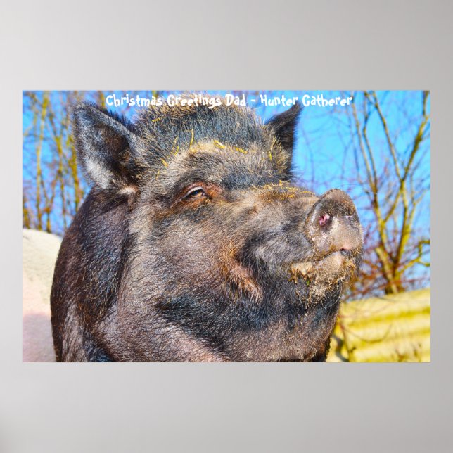Poster Noël salutations Papa Hunter Gatherer (Devant)
