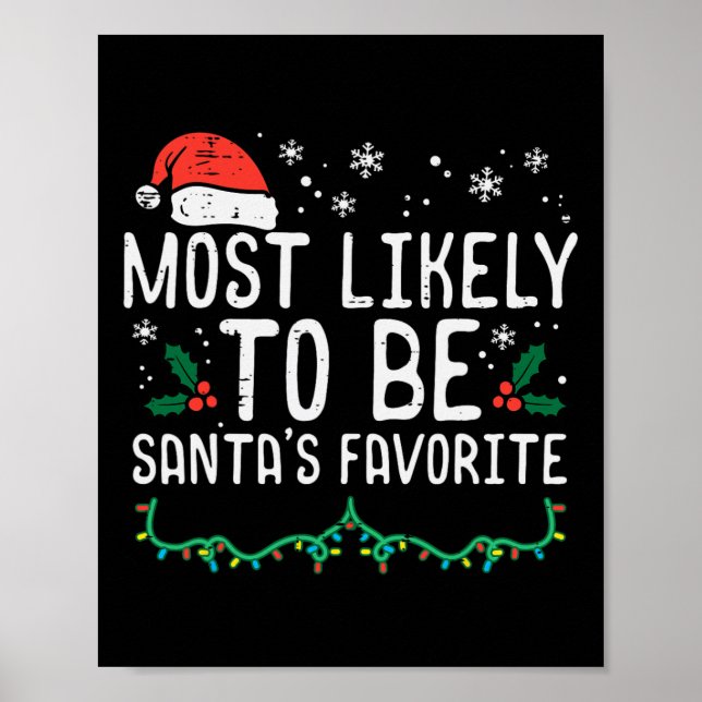 Poster Noël Santas Favorite Noël Famille Match Enfants M (Devant)