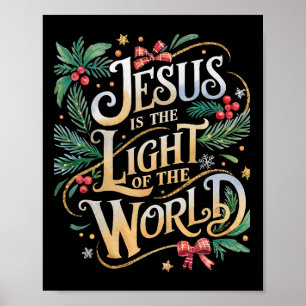 Poster Noël Scène de la Nativité chrétienne Cadeaux Jésus