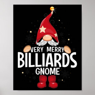 Poster Noël Très Joyeux Billard Gnome X-mas
