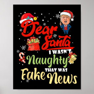 Poster Noël Trump Cher Père Noël Faux News Drôle Noël Moi