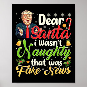 Poster Noël Trump Cher Père Noël Faux News Drôle Noël Moi