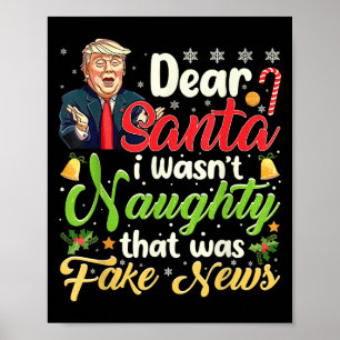 Poster Noël Trump Cher Père Noël Faux News Drôle Noël Moi