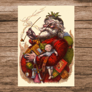 Poster Noël Vintage, Jouets de tuyaux du Père Noël victor