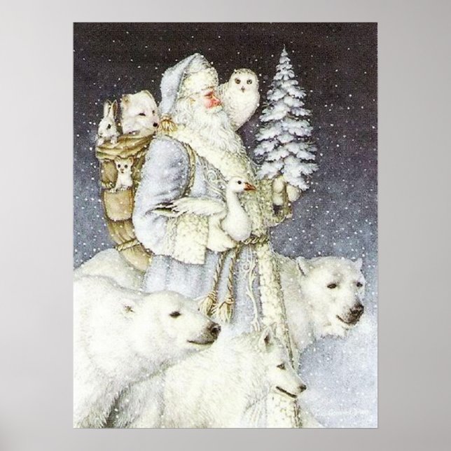 Poster Noël vintage Père Noël Holiday (Devant)