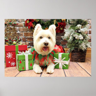 Poster Noël - Westie - Lucky