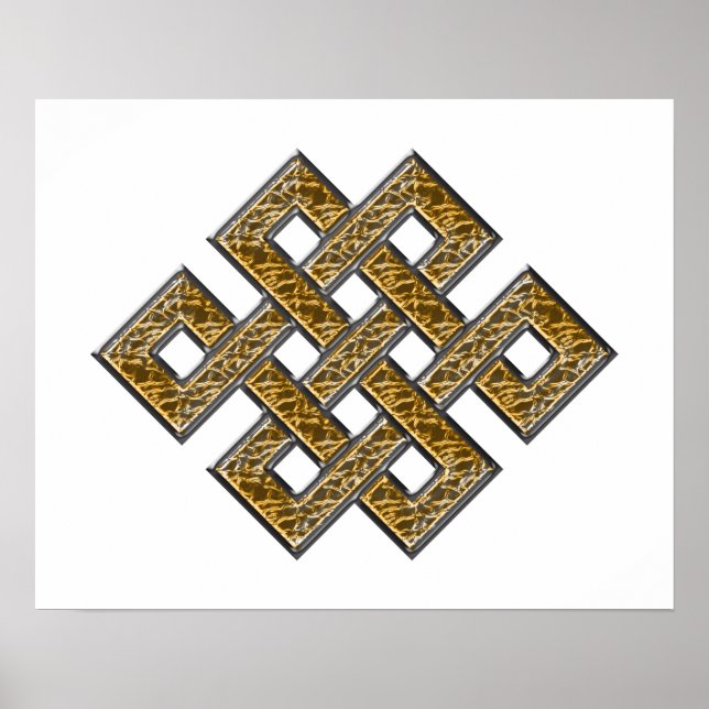 Poster Noeud mystique - Argent et Or 2 (Devant)