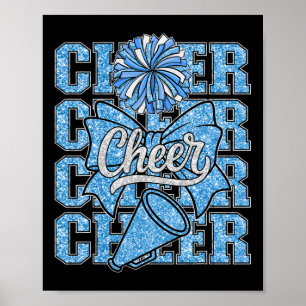 Poster Nœud papillon de pom-pom girl Coquette Bleu Sport