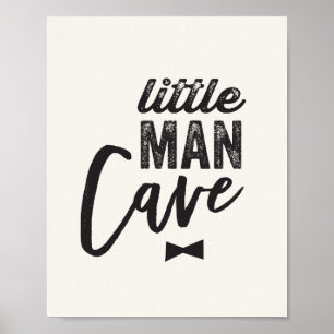 Poster Noeud papillon noir Little Man Cave Boy Baby Nurse